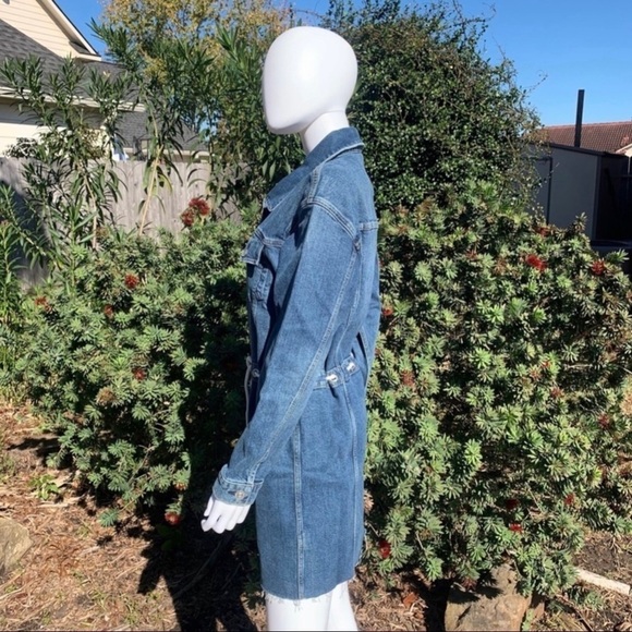 NWT Hudson Button Down Tie Waist Grommet Detail Denim Dress - Picture 4 of 15